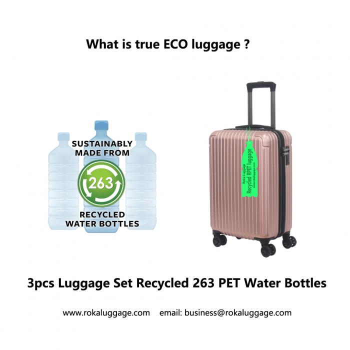 Just Sharing a True ECO-friendly recycled plastic bottles luggage- RPET luggage