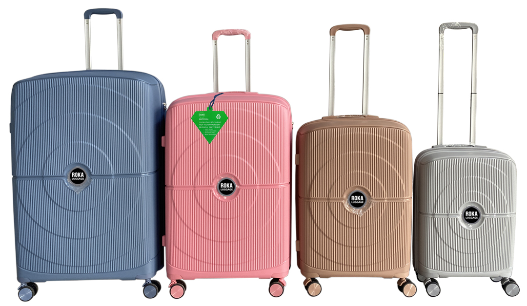 Roka PP luggage factory,PP suitcase factory,polypropylene luggage set,polypropylene suitcase set,polypropylene luggage,polypropylene suitcase,PP luggage,PP suitcase in China