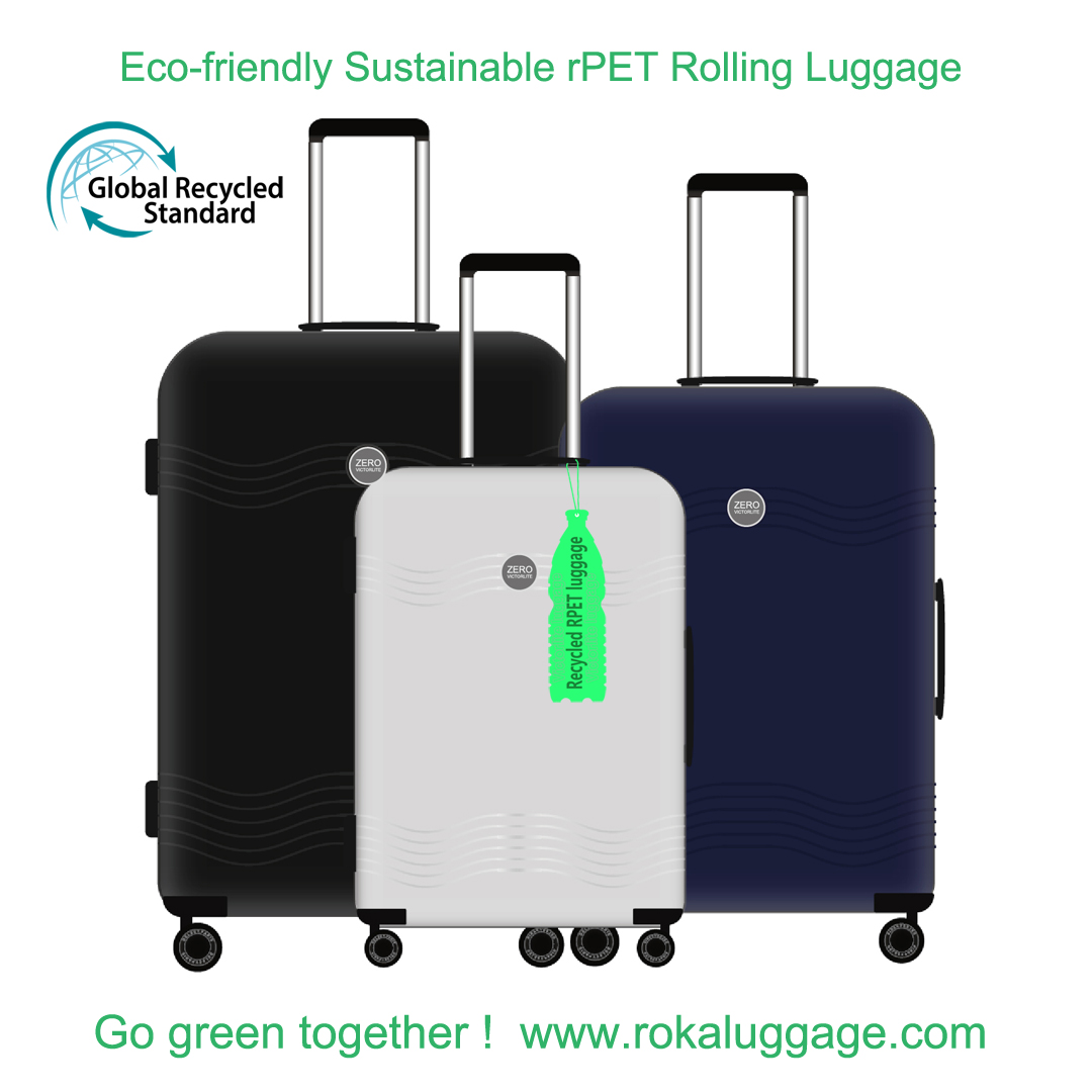Roka rpet suitcase,rpet suitcase set,rPET luggage,rpet luggage set,rPET Hardcase Trolley,rPET hardcase koffer,rPET koffer trolley,r-pet luggage,r-pet suitcase,rpet hardside suitcase,rpet hardside luggage