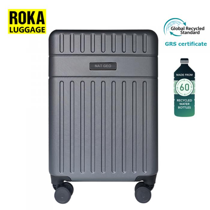 Roka Sustainable GRS recycled cabin trolley suitcase supplier