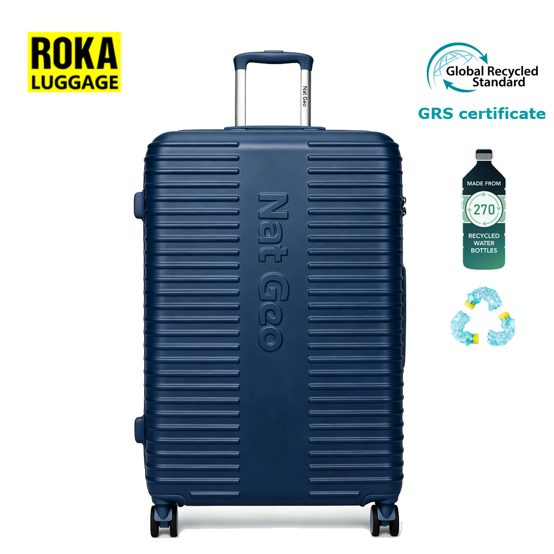 Roka GRS certified recycled sustainable luggage factory,ROKA sustainable rPET luggage,the newest sustainable rPET luggage,Roka sustainable rPET suitcase,the newest sustainable rPET suitcase,sustainable rPET suitcase factory